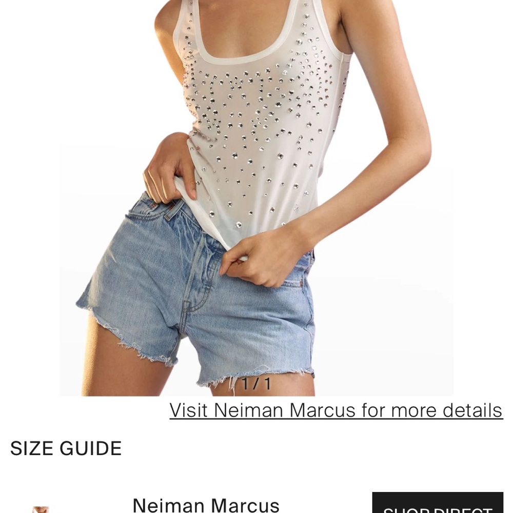 Cynthia Rowley Embellished Crystal Mesh Tank